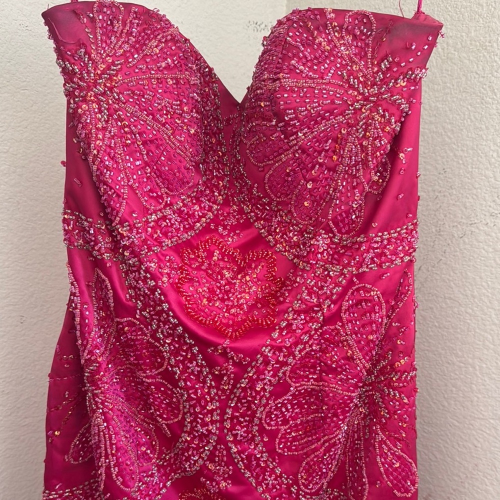 Elegant Pink Beaded Dress